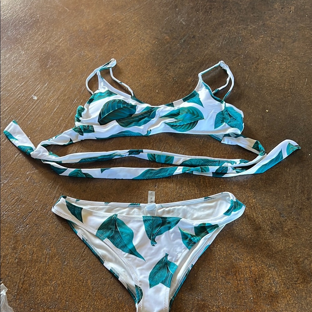 Leaf Print Bikini Set
